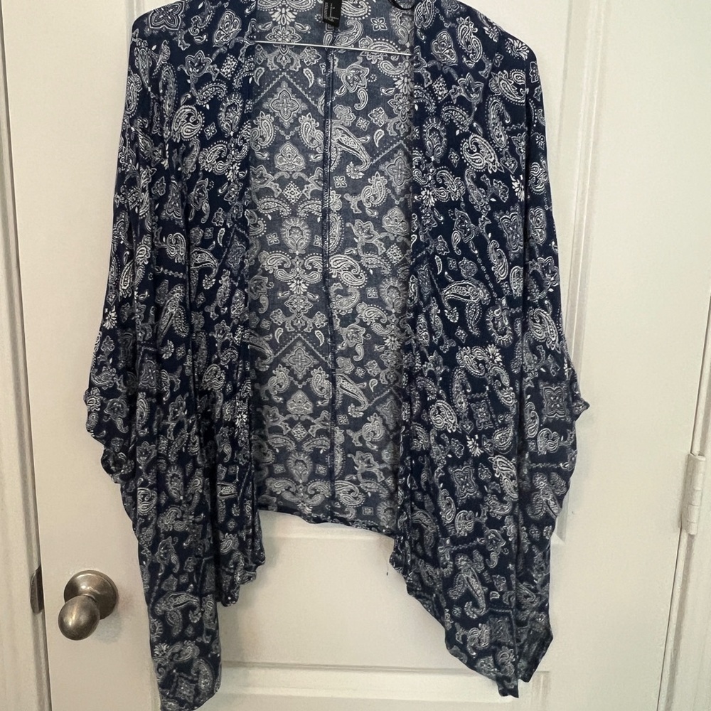 Forever 21 Navy and White Paisley Cover-Up